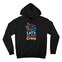 Neon Unicorn Lets Glow Crazy Retro 80s Group Party Squad Hoodie