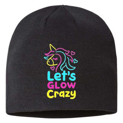 Neon Unicorn Lets Glow Crazy Retro 80s Group Party Squad Sustainable Beanie