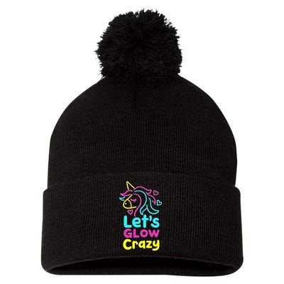 Neon Unicorn Lets Glow Crazy Retro 80s Group Party Squad Pom Pom 12in Knit Beanie