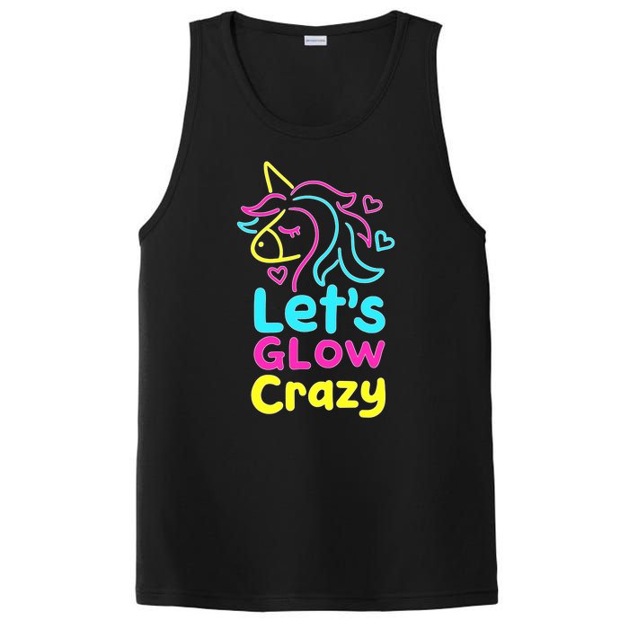 Neon Unicorn Lets Glow Crazy Retro 80s Group Party Squad PosiCharge Competitor Tank