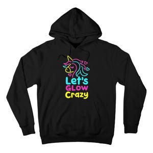 Neon Unicorn Lets Glow Crazy Retro 80s Group Party Squad Tall Hoodie