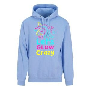 Neon Unicorn Lets Glow Crazy Retro 80s Group Party Squad Unisex Surf Hoodie