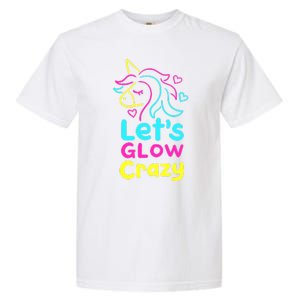 Neon Unicorn Lets Glow Crazy Retro 80s Group Party Squad Garment-Dyed Heavyweight T-Shirt