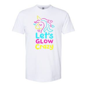 Neon Unicorn Lets Glow Crazy Retro 80s Group Party Squad Softstyle CVC T-Shirt