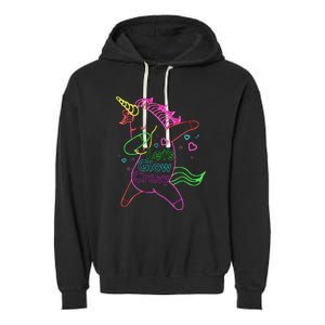 Neon Unicorn Let's Glow Crazy Retro 80s Group Party Squad Garment-Dyed Fleece Hoodie