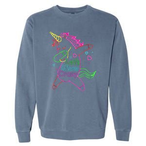 Neon Unicorn Let's Glow Crazy Retro 80s Group Party Squad Garment-Dyed Sweatshirt