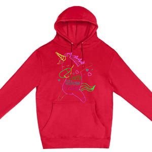 Neon Unicorn Let's Glow Crazy Retro 80s Group Party Squad Premium Pullover Hoodie