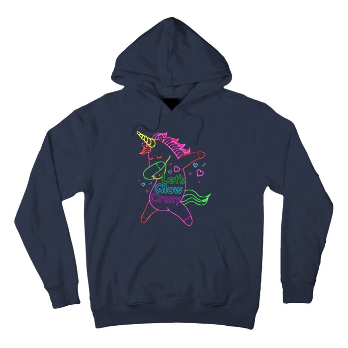 Neon Unicorn Let's Glow Crazy Retro 80s Group Party Squad Hoodie