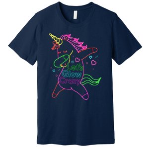 Neon Unicorn Let's Glow Crazy Retro 80s Group Party Squad Premium T-Shirt