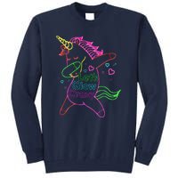 Neon Unicorn Let's Glow Crazy Retro 80s Group Party Squad Tall Sweatshirt