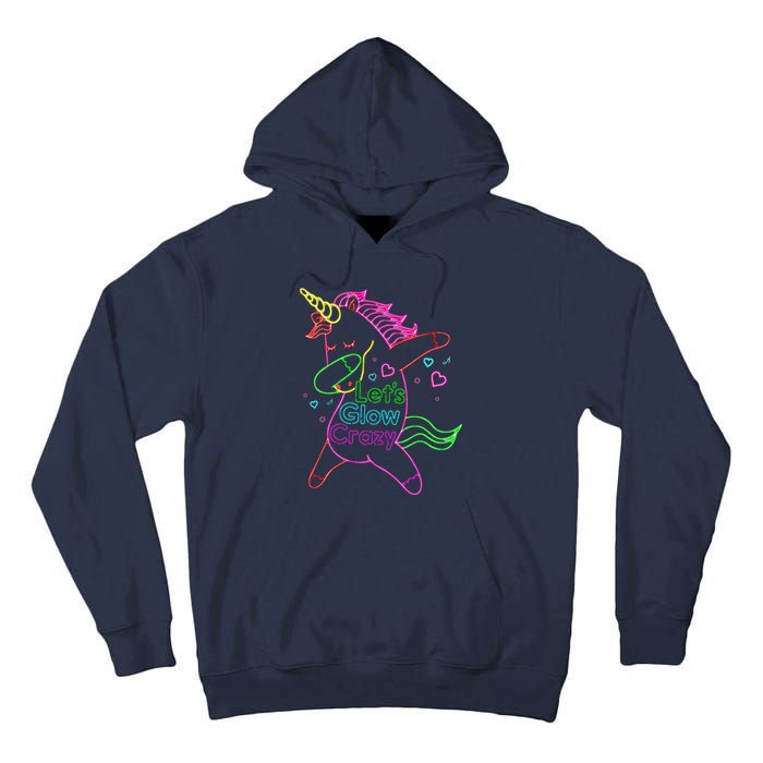 Neon Unicorn Let's Glow Crazy Retro 80s Group Party Squad Tall Hoodie