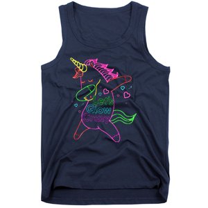 Neon Unicorn Let's Glow Crazy Retro 80s Group Party Squad Tank Top