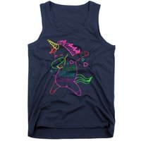 Neon Unicorn Let's Glow Crazy Retro 80s Group Party Squad Tank Top