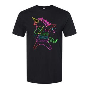 Neon Unicorn Let's Glow Crazy Retro 80s Group Party Squad Softstyle CVC T-Shirt