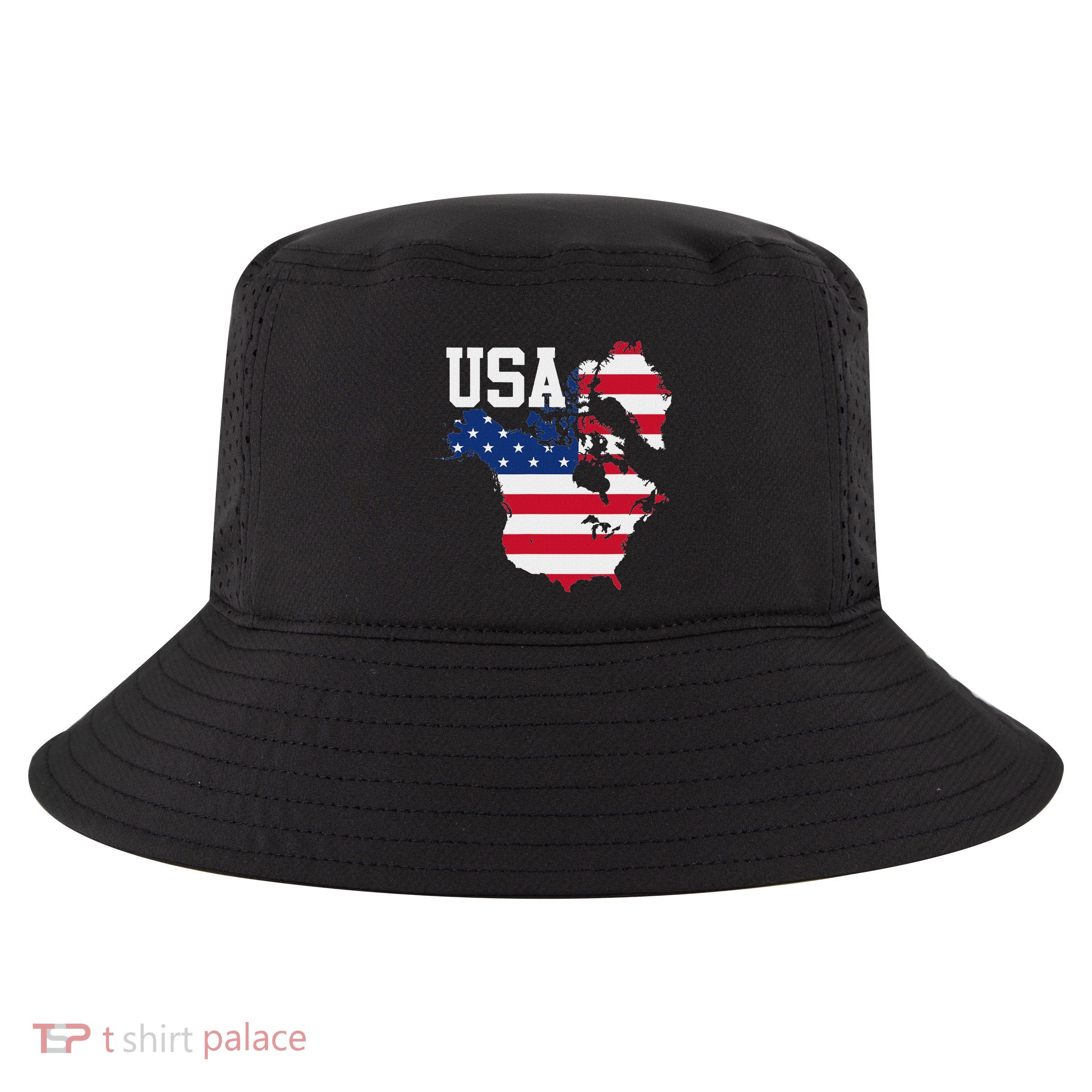 New Usa Map Now Featuring Canada And Greenland Funny Cool Comfort Performance Bucket Hat