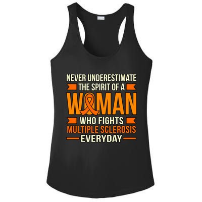 Never Underestimate Multiple Sclerosis Awareness Graphic Gift Ladies PosiCharge Competitor Racerback Tank