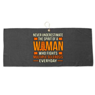 Never Underestimate Multiple Sclerosis Awareness Graphic Gift Large Microfiber Waffle Golf Towel