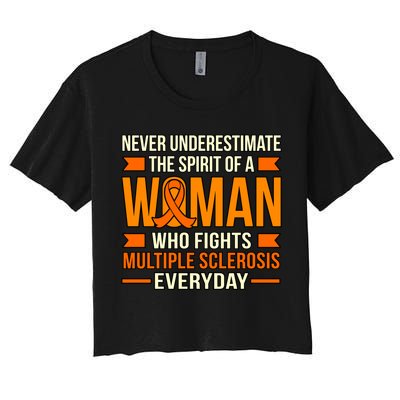 Never Underestimate Multiple Sclerosis Awareness Graphic Gift Crop Top