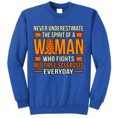 Never Underestimate Multiple Sclerosis Awareness Graphic Gift Sweatshirt