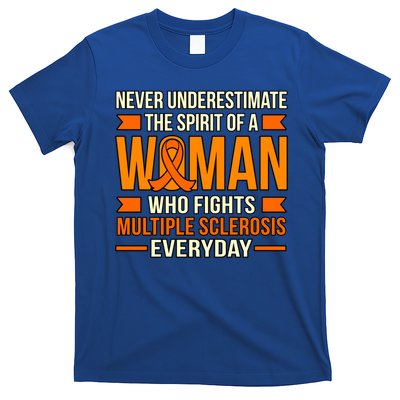 Never Underestimate Multiple Sclerosis Awareness Graphic Gift T-Shirt
