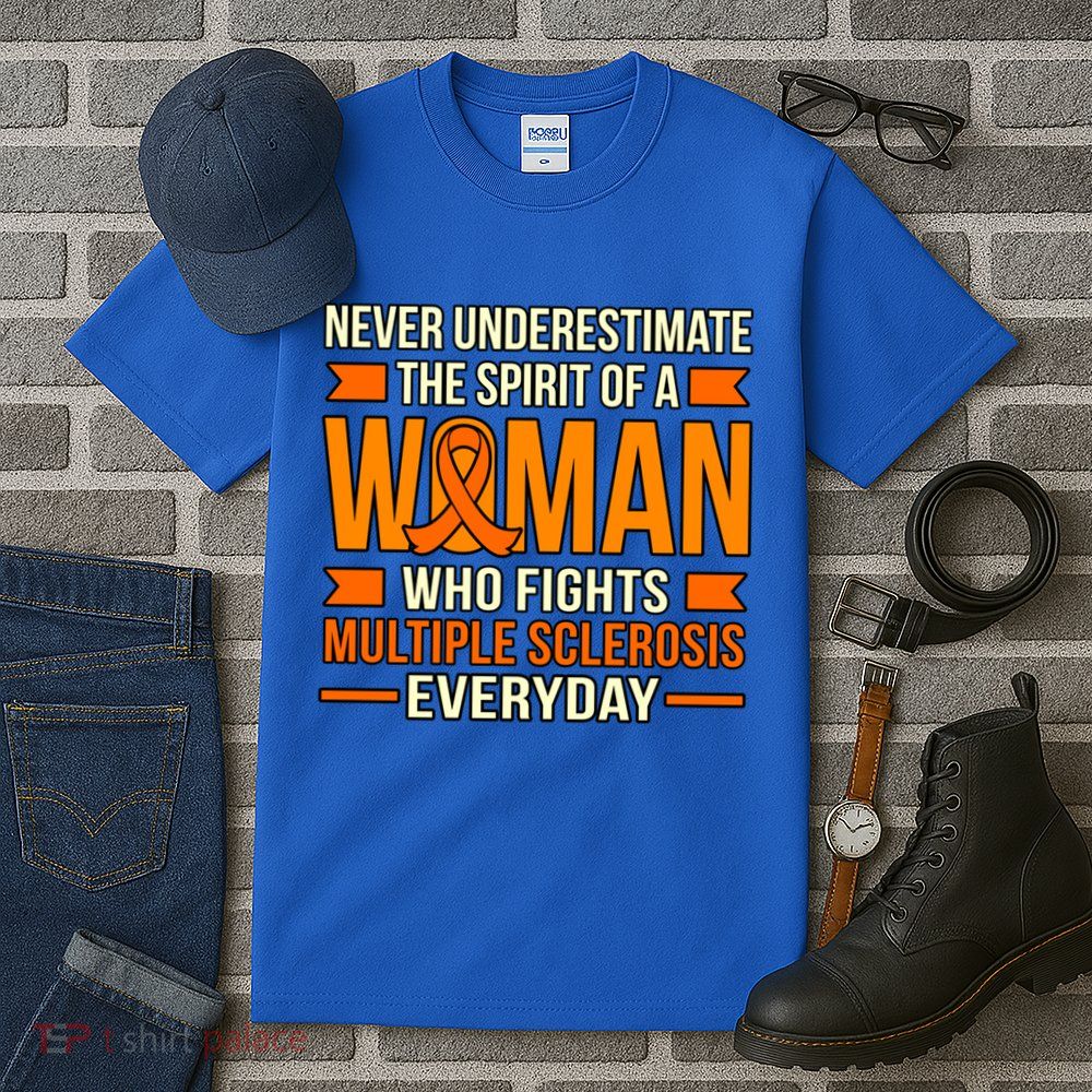 Never Underestimate Multiple Sclerosis Awareness Graphic Gift Tall T-Shirt