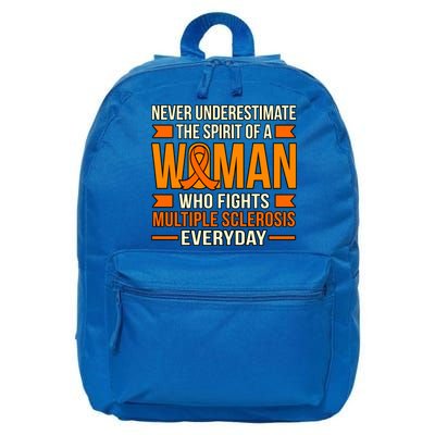 Never Underestimate Multiple Sclerosis Awareness Graphic Gift 16 in Basic Backpack