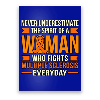 Never Underestimate Multiple Sclerosis Awareness Graphic Gift Poster