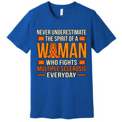 Never Underestimate Multiple Sclerosis Awareness Graphic Gift Premium T-Shirt