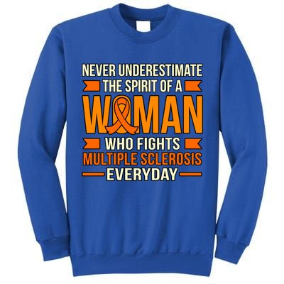Never Underestimate Multiple Sclerosis Awareness Graphic Gift Tall Sweatshirt