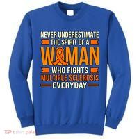 Never Underestimate Multiple Sclerosis Awareness Graphic Gift Tall Sweatshirt