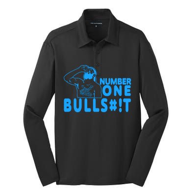 Number One Bullshit Silk Touch Performance Long Sleeve Polo