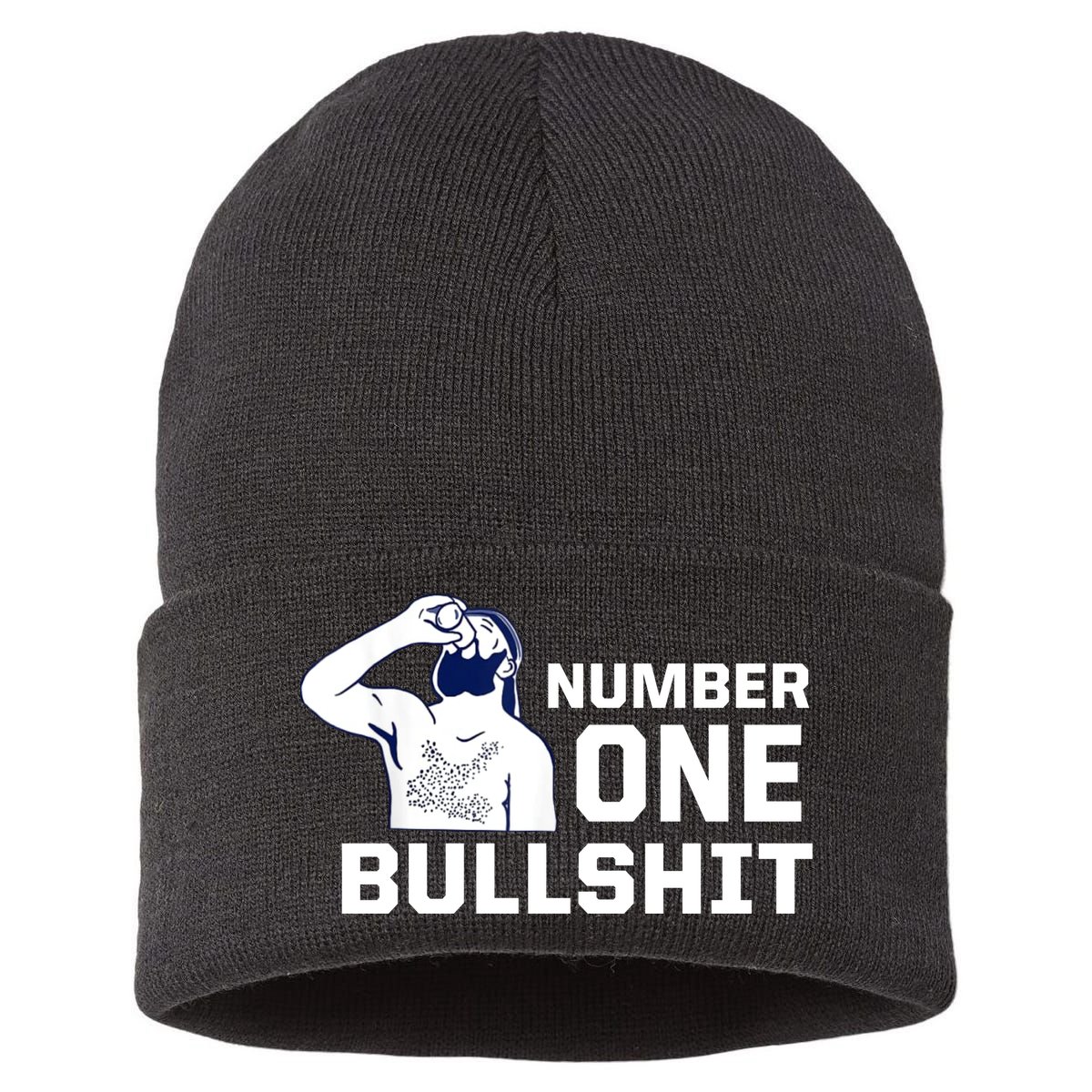 Number One Bullshit Funny Sustainable Knit Beanie