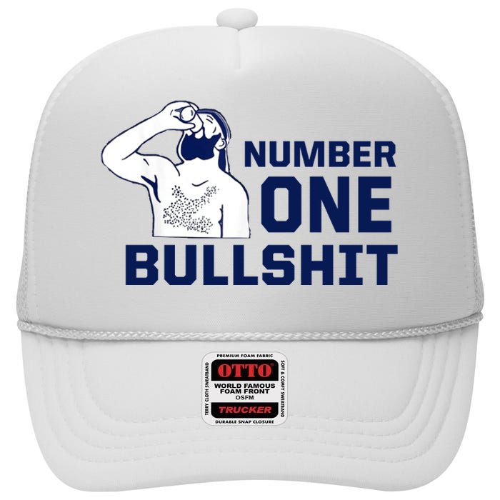 Number One Bullshit Funny High Crown Mesh Back Trucker Hat