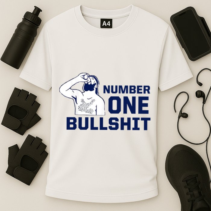 Number One Bullshit Funny Cooling Performance Crew T-Shirt