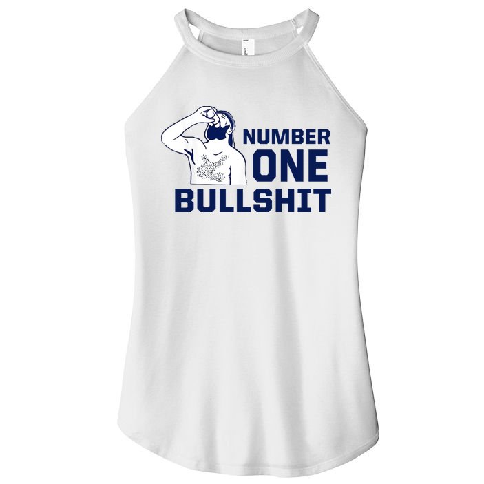 Number One Bullshit Funny Women's Perfect Tri Rocker Tank