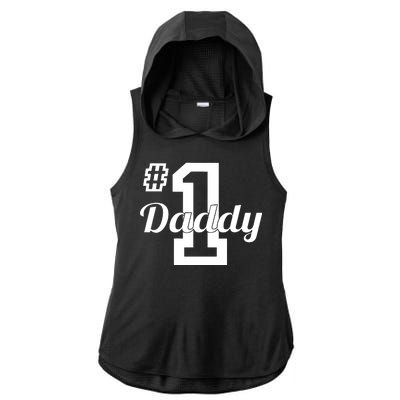 Number One Dad Ladies PosiCharge Tri-Blend Wicking Draft Hoodie Tank