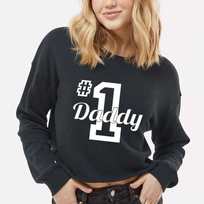 Number One Dad Cropped Pullover Crew