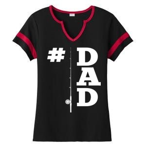 Number One Fishing Dad  Ladies Halftime Notch Neck Tee