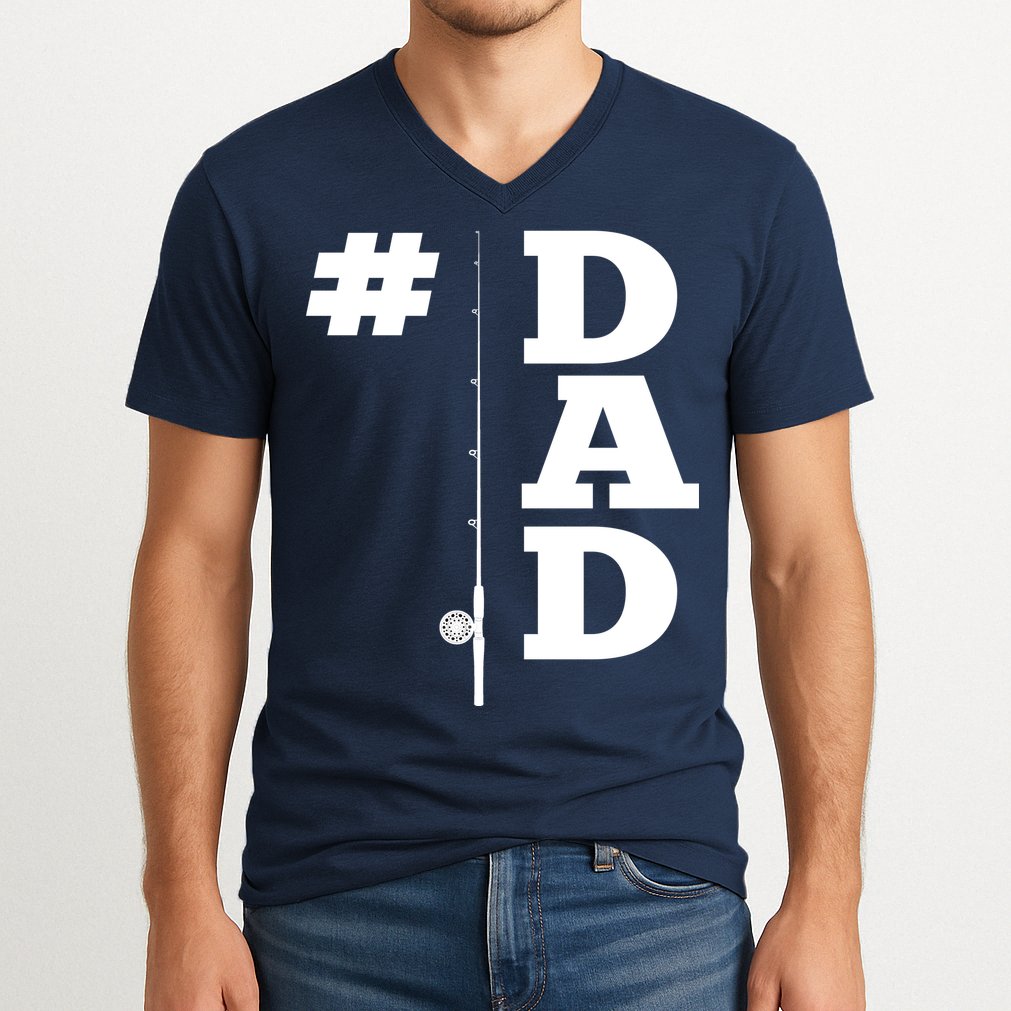 Number One Fishing Dad  V-Neck T-Shirt