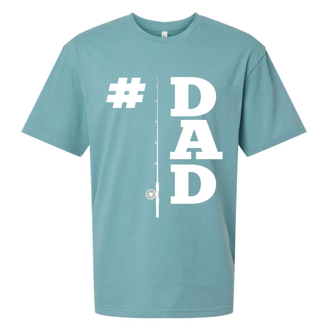 Number One Fishing Dad  Sueded Cloud Jersey T-Shirt