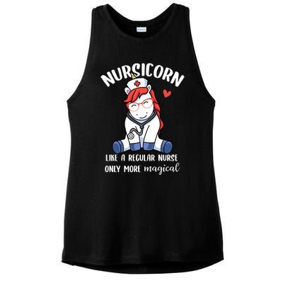 Nursicorn Unicorn Nurse Nursing Magical Rn Gift Ladies PosiCharge Tri-Blend Wicking Tank