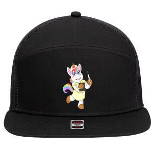 Nurse Unicorn Nursicorn Funny Gift Cool Gift 7 Panel Mesh Trucker Snapback Hat