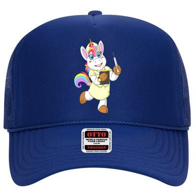 Nurse Unicorn Nursicorn Funny Gift Cool Gift High Crown Mesh Back Trucker Hat