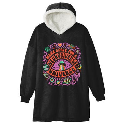 Neurodiverse Universe Neurodiversity Adhd Autism Awareness Hooded Wearable Blanket