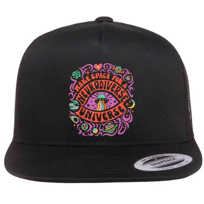 Neurodiverse Universe Neurodiversity Adhd Autism Awareness Flatbill Hat