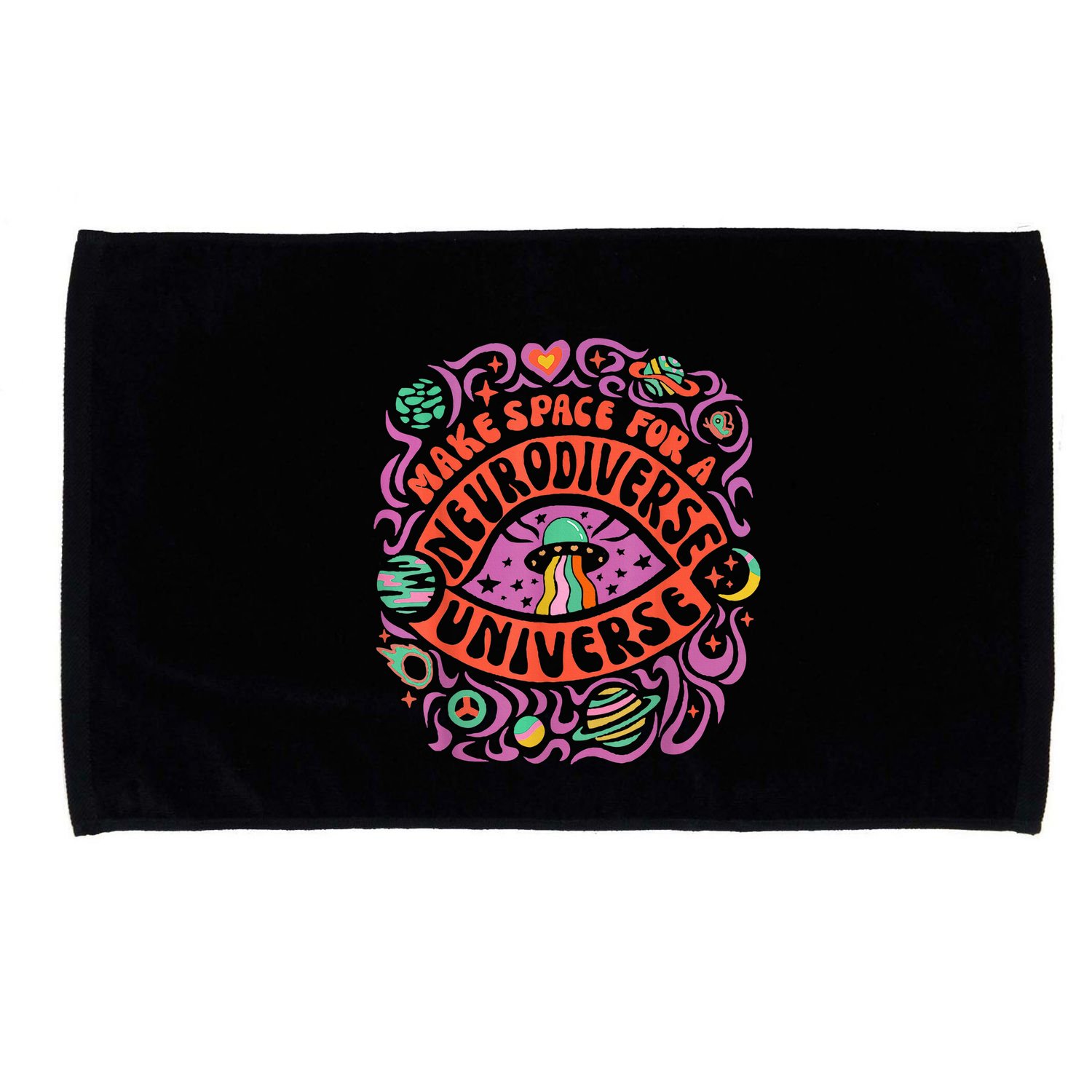 Neurodiverse Universe Neurodiversity Adhd Autism Awareness Microfiber Hand Towel