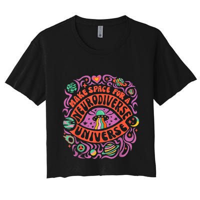 Neurodiverse Universe Neurodiversity Adhd Autism Awareness Crop Top