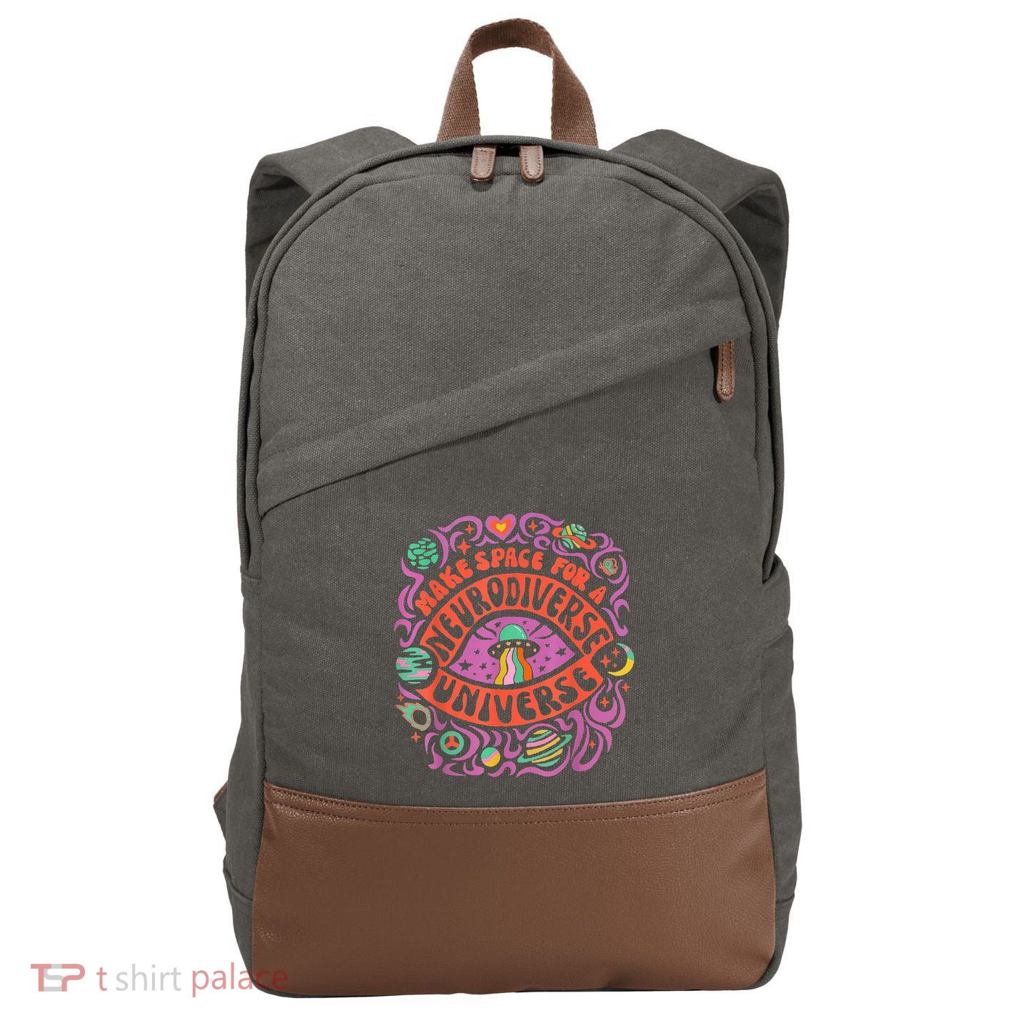 Neurodiverse Universe Neurodiversity Adhd Autism Awareness Cotton Canvas Backpack