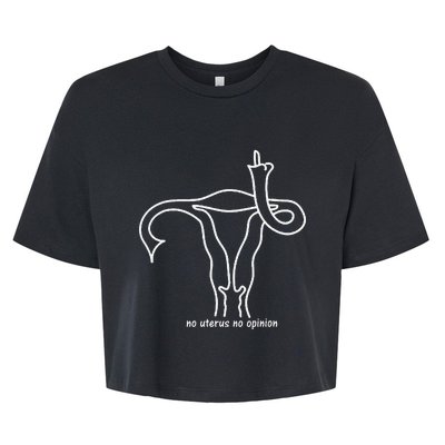 No Uterus No Opinion Feminist Uterus Shows Middle Finger Bella+Canvas Jersey Crop Tee