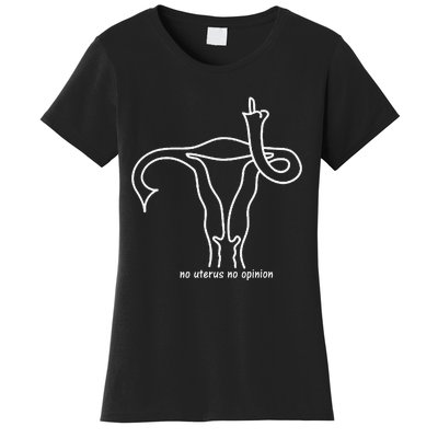 No Uterus No Opinion Feminist Uterus Shows Middle Finger Women's T-Shirt